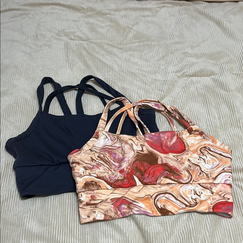 Alpine Sports Bras - Charcoal and Marble Print